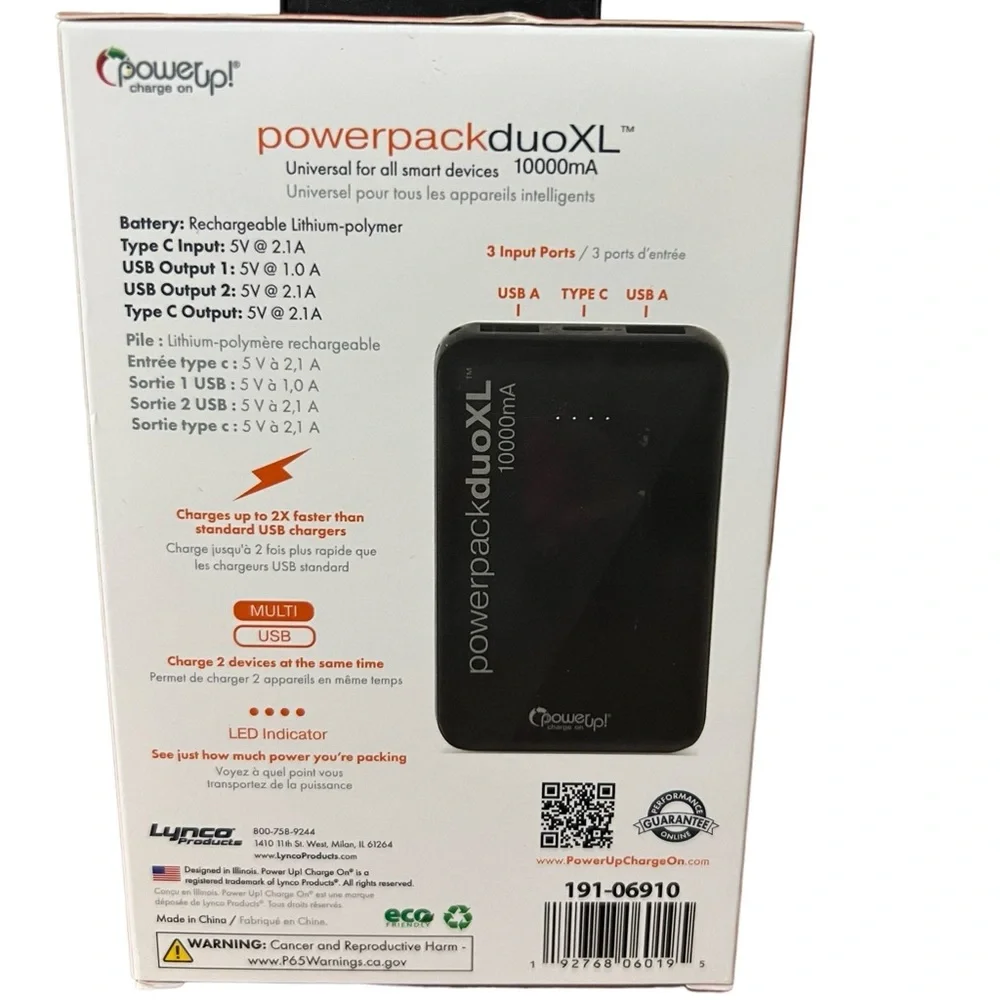 2 Universal Rapid Portable Battery Power Packs For All Smartphones Rapid Charge